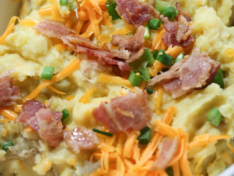 Instant Pot Loaded Mashed Potatoes with Bacon and Cheddar