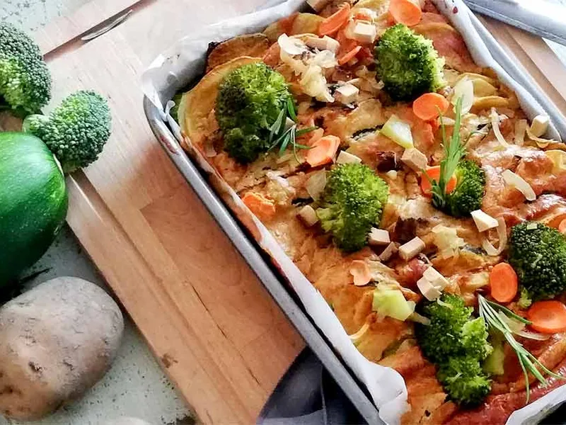 Vegan Vegetable Potato Gratin with Cashew Cream
