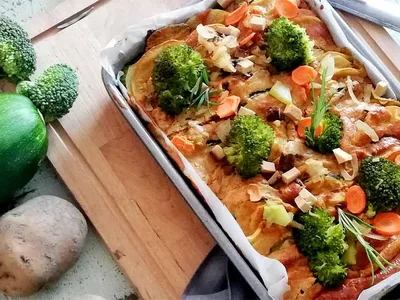 Vegan Vegetable Potato Gratin with Cashew Cream