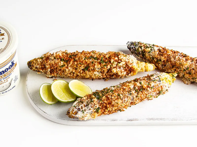 Grilled Mexican Street Corn with Greek Yogurt and Cotija