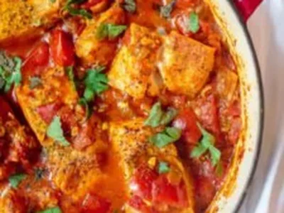 Spiced Cod in Tomato Shakshuka with Fresh Herbs