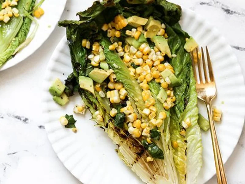 Grilled Romaine with Charred Corn and Avocado