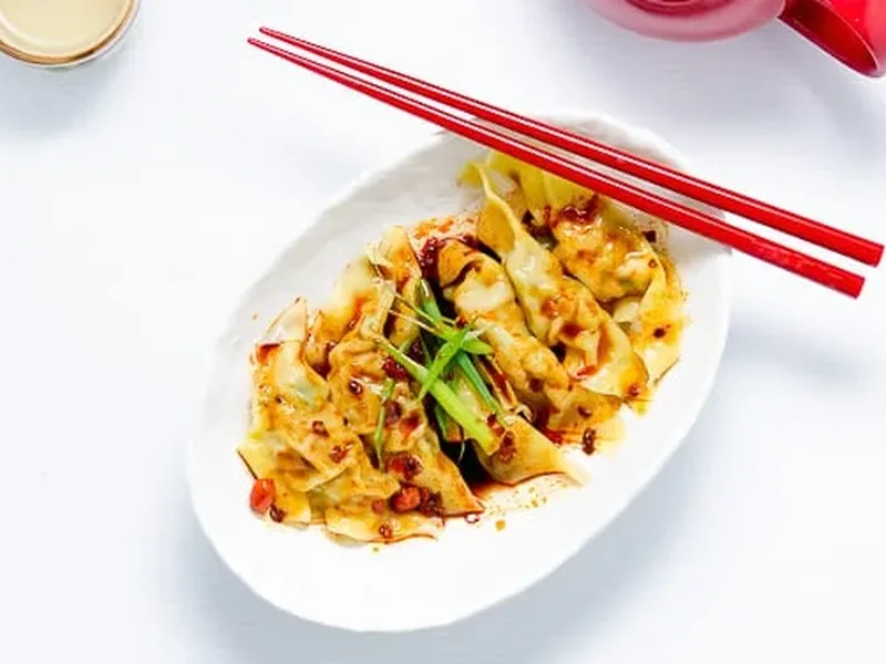 Sichuan Chilli Oil Wontons with Pork and Cabbage