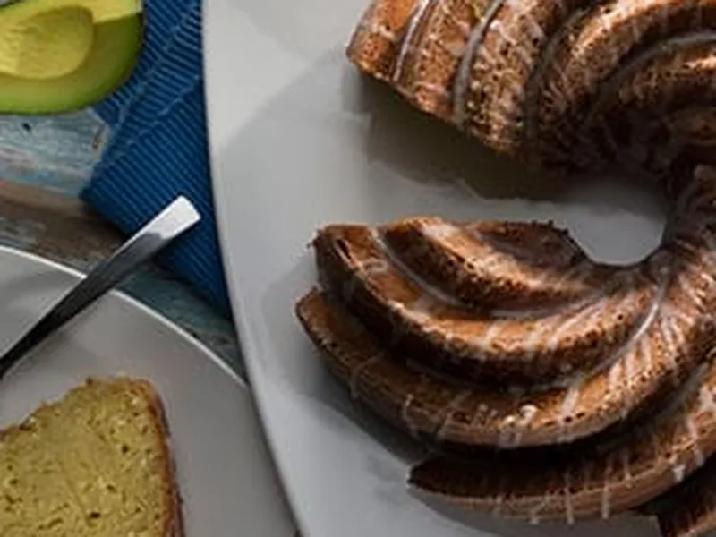 Avocado Coconut Bundt Cake with Lime Glaze