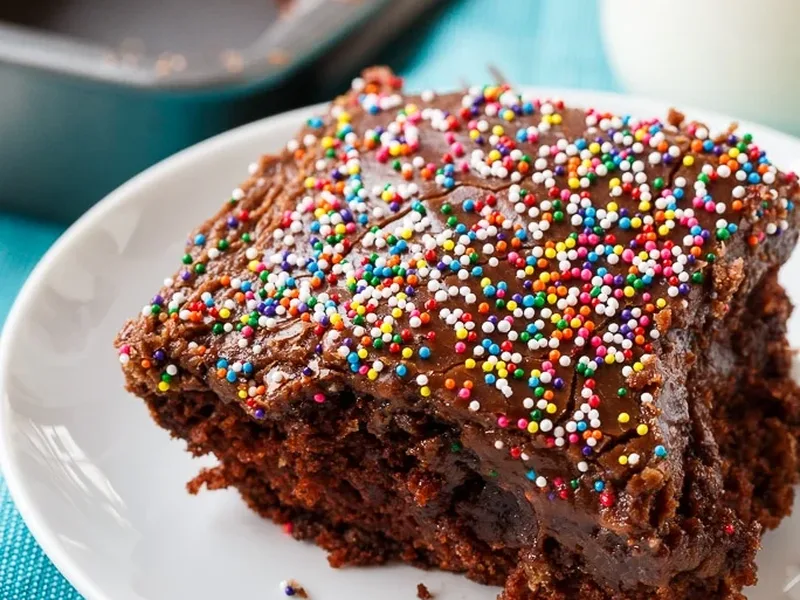 Depression Era Wacky Cake with Chocolate Frosting