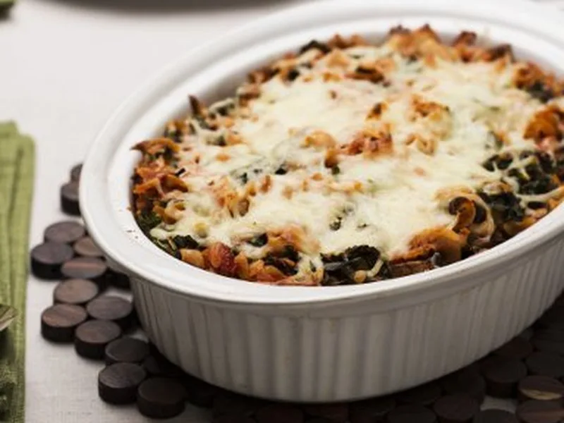 Whole Wheat Super Greens Pasta Bake with Mozzarella