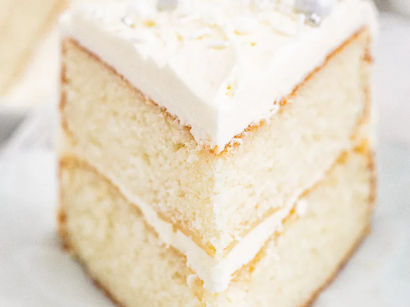 Classic White Layer Cake with Vanilla Buttercream Frosting