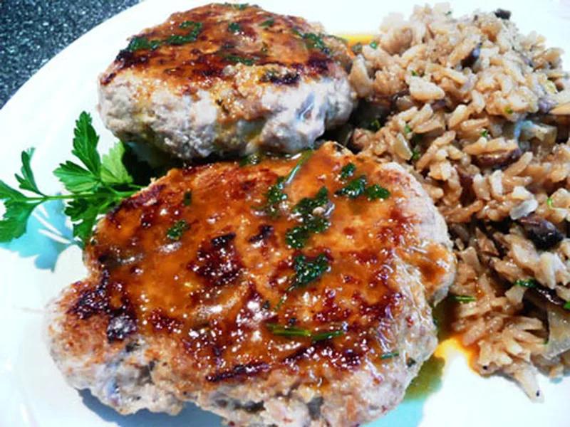Ginger-Orange Turkey Burgers with Lemon Basil Glaze