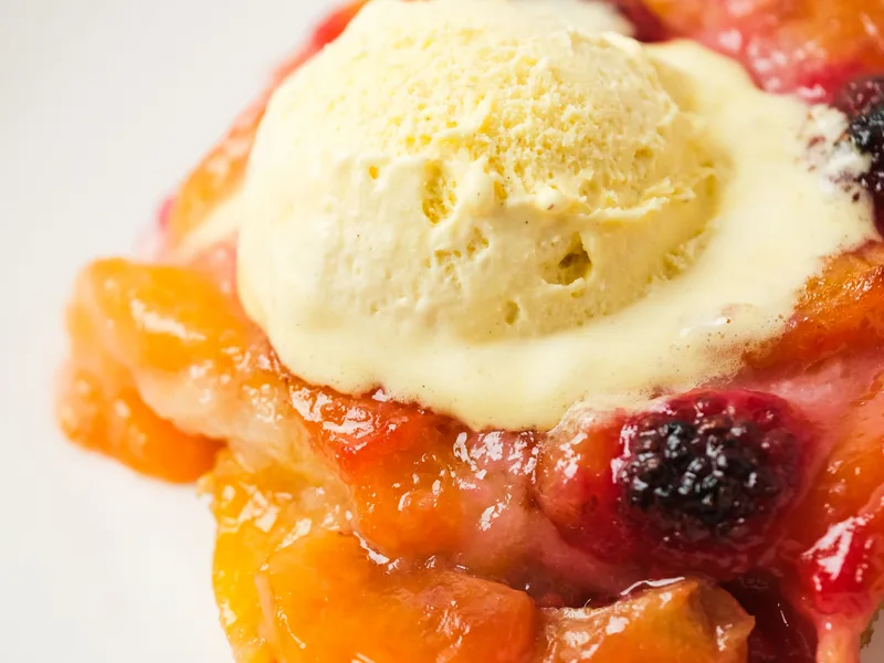 Classic Peach Raspberry Cobbler with Self-Rising Flour