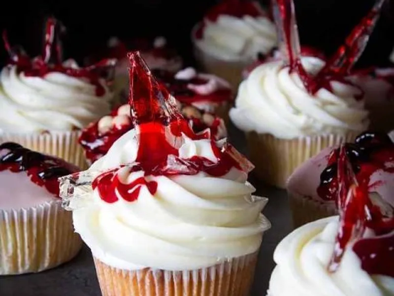 Halloween Bloody Mouth Broken Glass Cupcakes