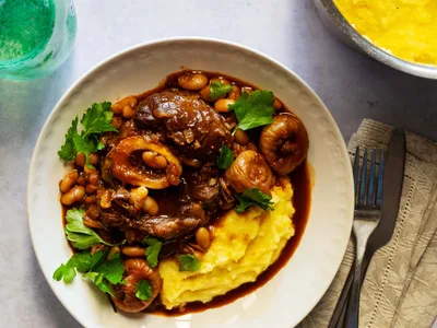 Osso Buco with White Beans, Figs and Cinnamon