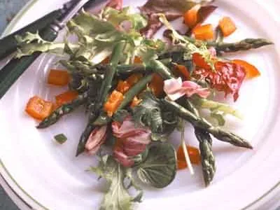 Thai Stir-Fried Vegetables Over Mixed Greens