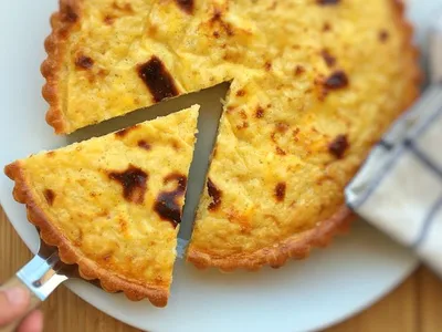 Classic Homemade Belgian Rice Pie with Custard