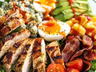 Keto Chicken Cobb Salad with Creamy Blue Cheese