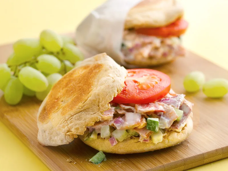 Smoked Salmon Bacon Breakfast Sandwich