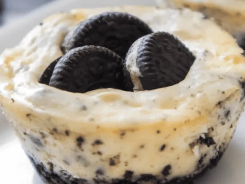 Air Fryer Mini Oreo Cheesecakes