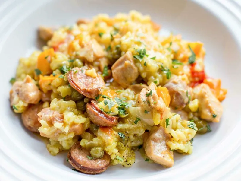 Instant Pot Seafood Paella with Saffron and Smoked Paprika