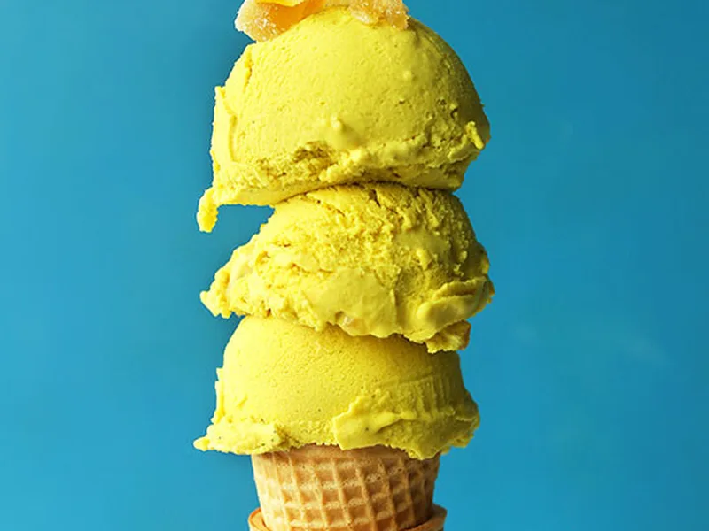 Vegan Golden Milk Turmeric Ice Cream with Coconut and Ginger