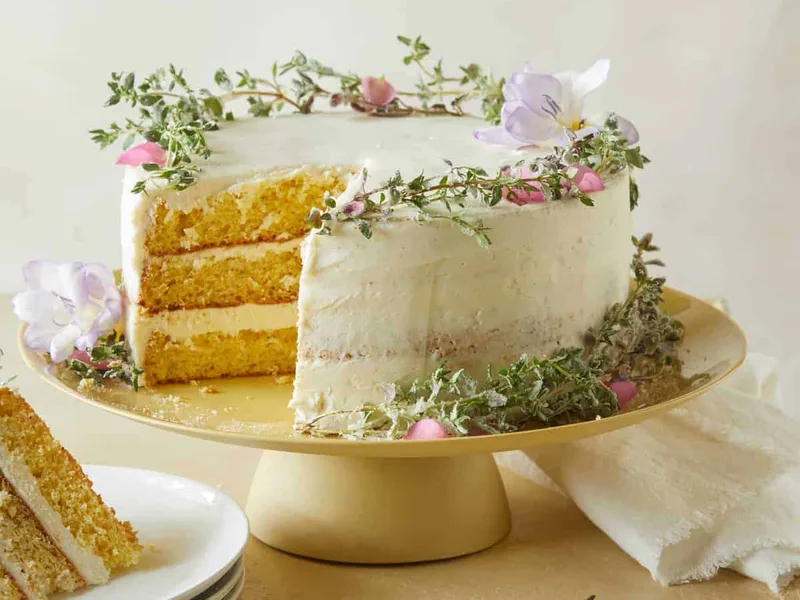 Browned Butter Layer Cake with Vanilla-Honey Cream Cheese Frosting