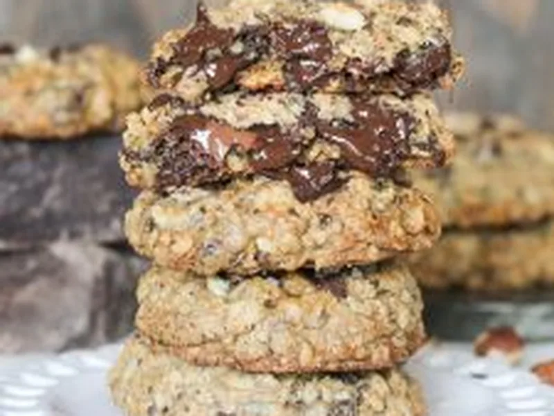 Nutella Stuffed Oatmeal Hazelnut Chocolate Chip Cookies