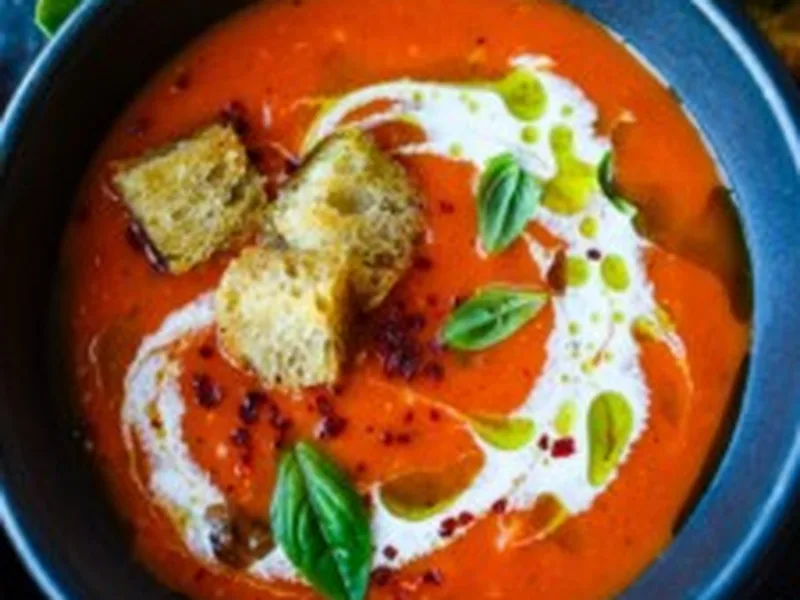 Roasted Red Pepper and Tomato Soup with Smoked Paprika