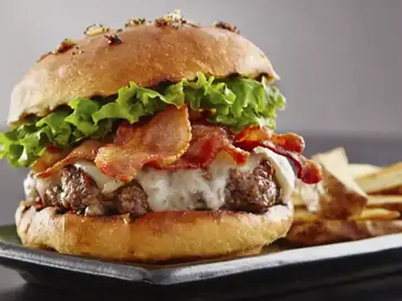 Grilled Bourbon Bacon Burgers with Green Chiles and Cheddar