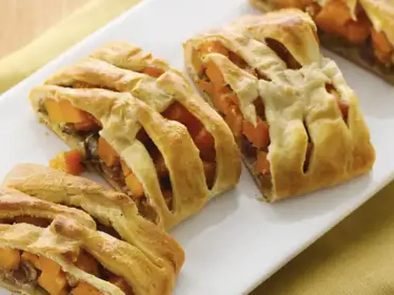 Roasted Butternut Squash Bacon Crescent Braid
