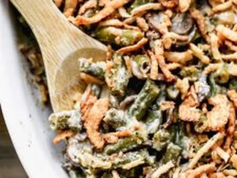 Slow Cooker Green Bean Casserole with Crispy Onions