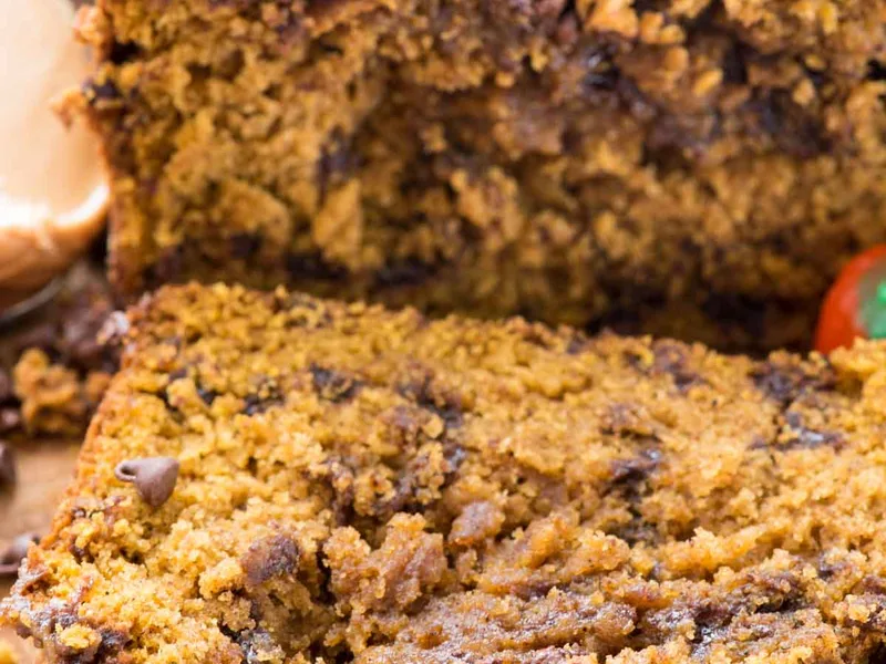 Peanut Butter Chocolate Chip Pumpkin Bread