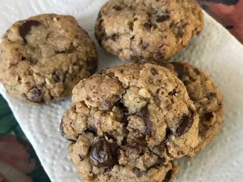 Oat Chocolate Chip Cookies with Espresso and Nuts