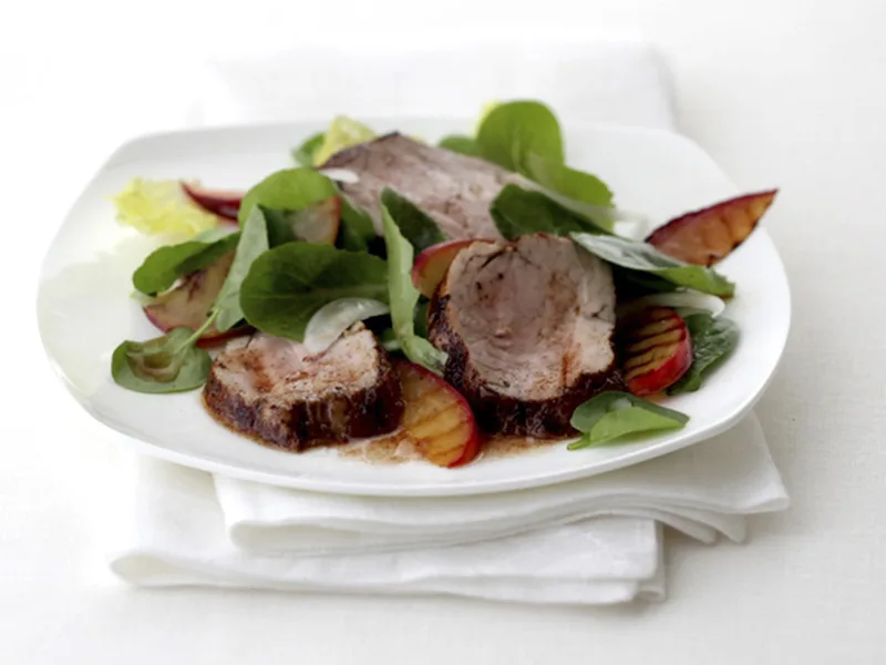 Grilled Pork Tenderloin with Plums and Cinnamon Spice