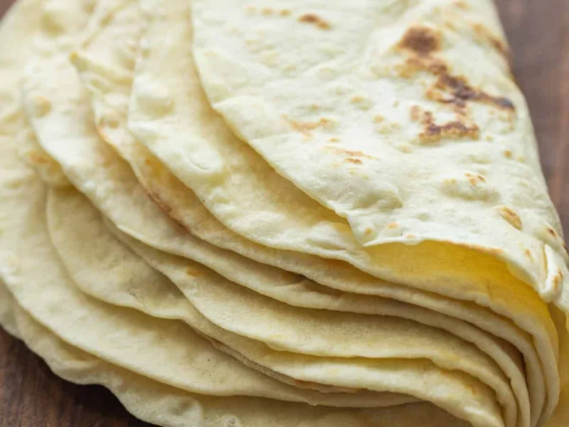 Soft Homemade Flour Tortillas with Butter