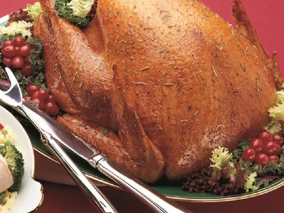 Herb and Honey Mustard Roasted Turkey with Fresh Rosemary