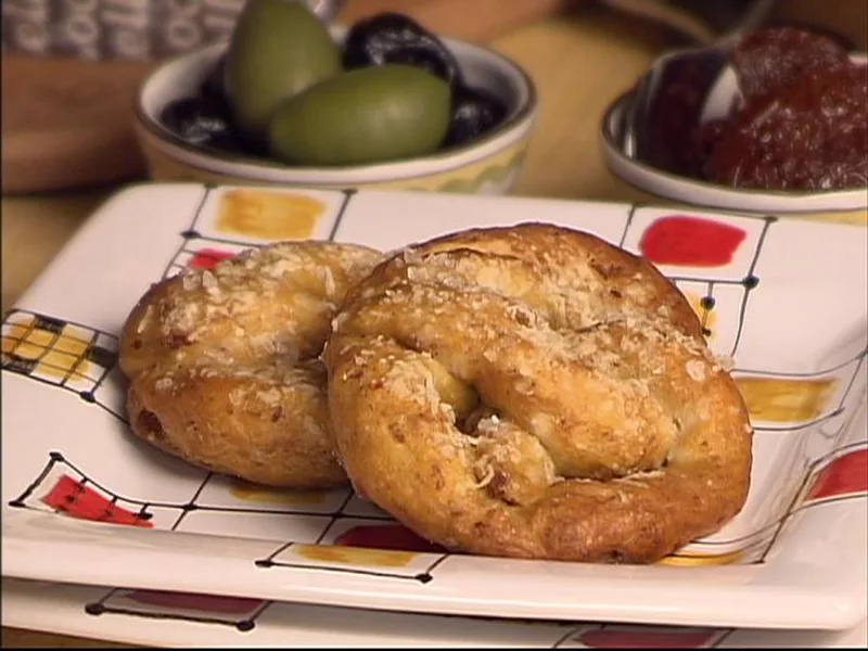 Pepperoni Pizza Pretzels with Pecorino Cheese