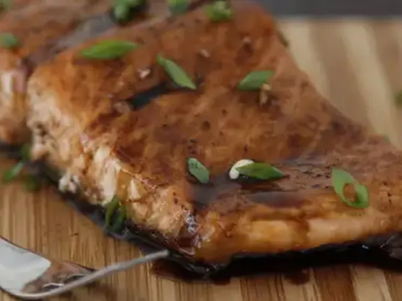Maple-Balsamic Glazed Salmon, 450°F Baked
