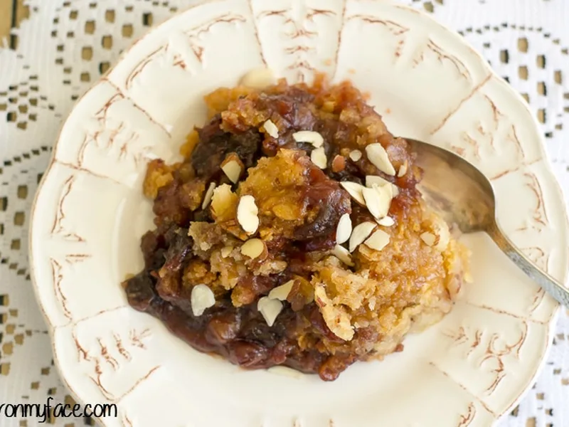 Slow Cooker Cranberry Dump Cake with Orange and Almonds