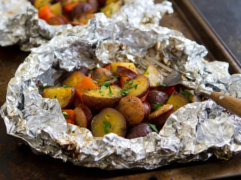 Grilled Sausage and Potato Foil Packets