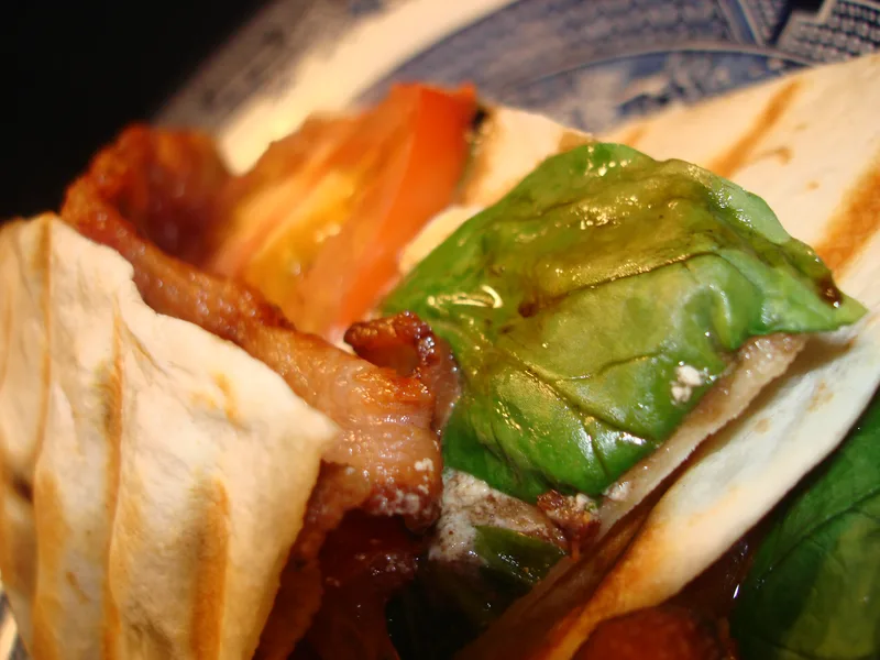 Grilled BLT Quesadillas with Goat Cheese and Balsamic