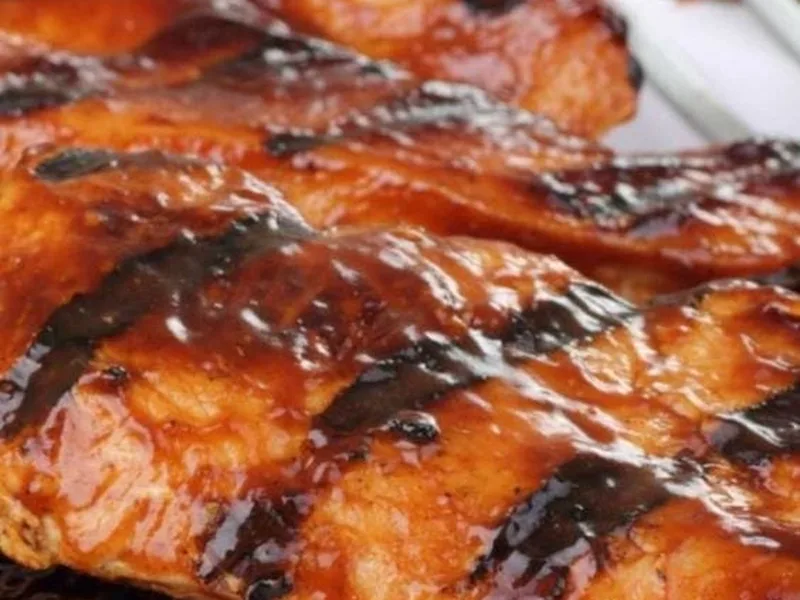 Grilled Barbecue Chicken with Apricot Jam Glaze