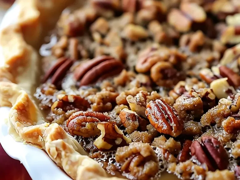 Sweet Pecan Pie with Brown Butter and Streusel Topping