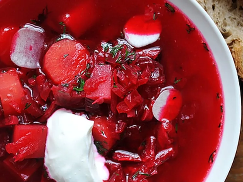 Dr. Zhivago Russian Beet Borscht with Fresh Dill and Lemon