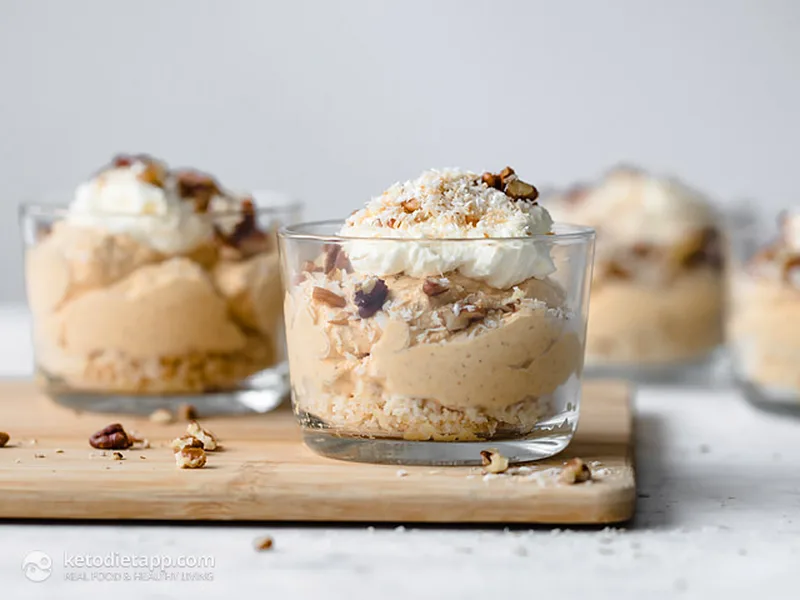 No-Bake Pumpkin Cheesecake Jars with Coconut Almond Crust