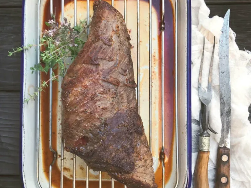 Whiskey-Marinated Tri Tip Roast with Apple Cider Vinegar