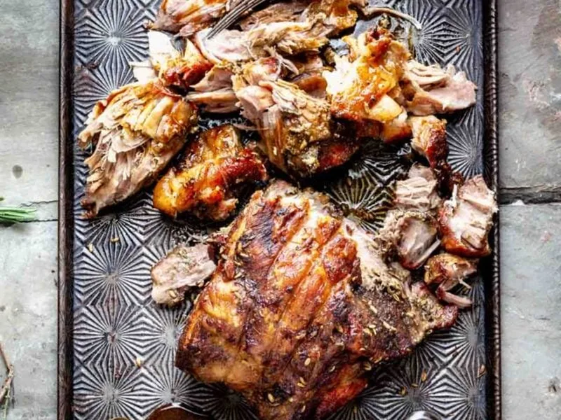 Slow Roasted Pork Shoulder with Fennel Lemon Herb Rub
