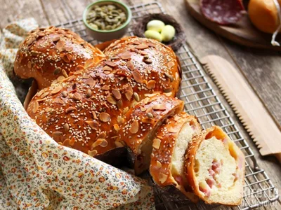 Savory Brioche Colomba with Cured Meats and Cheese