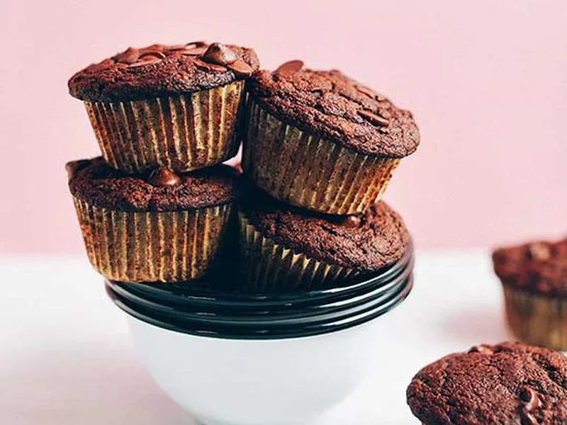 1-Bowl Gluten-Free Double Chocolate Chip Muffins