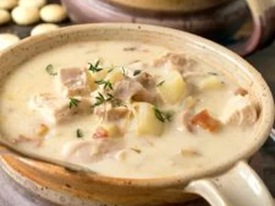 New England Turkey Chowder with Salt Pork and Potatoes