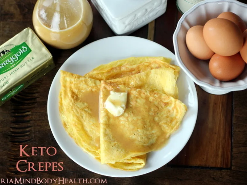 Keto Almond Flour Crepes with Brown Butter Syrup