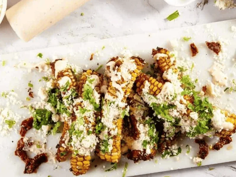 Air Fryer Elotes Corn Ribs with Chipotle Mayo