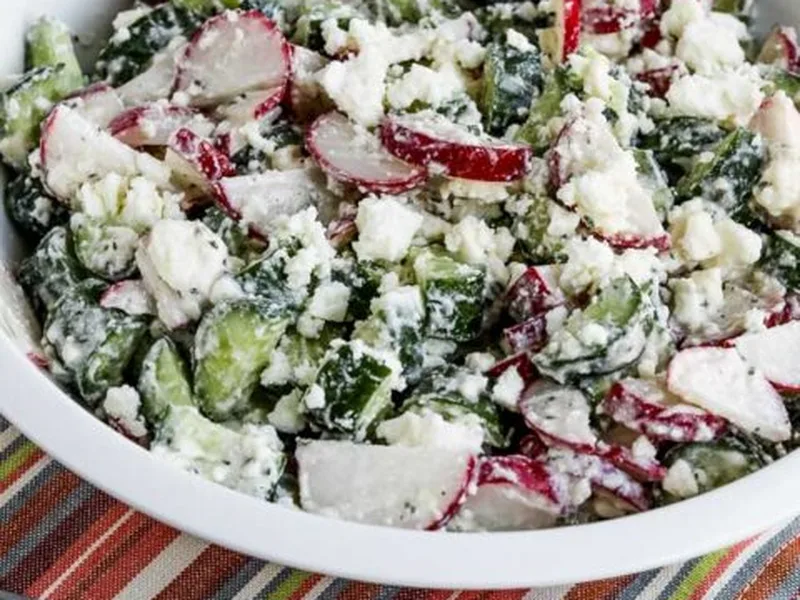 Fresh Cucumber Radish Salad with Creamy Feta